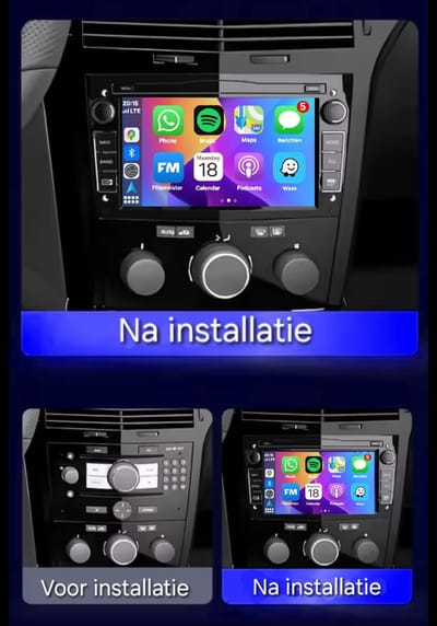 Autoradio 2/32GB met Carplay en Android auto | Geschikt voor Opel Astra H, Corsa D, Vectra C, Combo, Antara, Zafira, Meriva, Vivaro, Tigra 2001-2013 | Radio scherm met Navigatie | 2001 2002 2003 2004 2005 2006 2007 | Piano glans Zwart hoogglans
