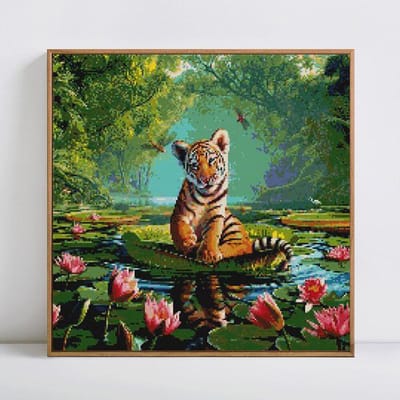 Diamant peinture Animal tigre 5D bricolage plein rond strass diamant broderie point de croix 30x30CM