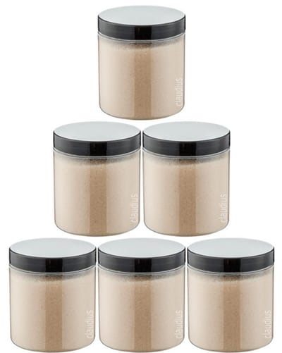 Scrubzout Amandel - 300 gram - Pot met zwarte deksel - set van 6 stuks - Hydraterende Lichaamsscrub