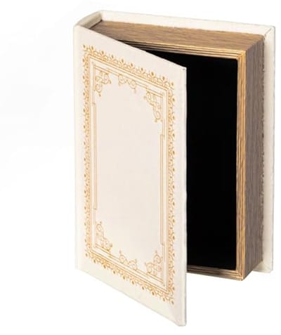 Decoratieve Vintage Boekvormige Opbergdoos - Wit Papier