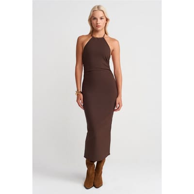 Halternekk Bodycon Midi-jurk
