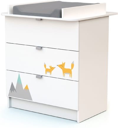 WEBABY - Commode met 3 laden Renard in hout Wit ALBA
