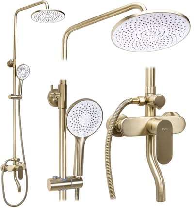 Rea Drop - Doucheset - Geborsteld Goud - 13X15X145Cm