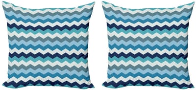 ABAKUHAUS Kussenhoes Set – 2x50x50 cm – Dubbelzijdig bedrukt – Blassblauw
