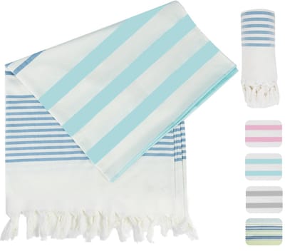 Dailygoods- Hamamdoek Zacht - Strandlaken Lichtgewicht - Handdoek Absorberend - Sneldrogend - Set van 4 Stuks - 100% Katoen 75x150cm - Strandhanddoek
