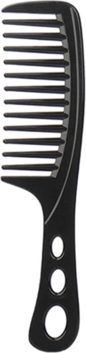 Cabantis Krullenkam ND met Handvat - Styling Tool - Wide Tooth Comb - KapperKam - Zwart