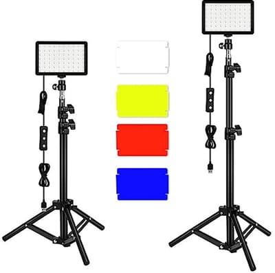 Fotografie en Video Verlichtingsset met Verstelbare LED Lichten en Kleurenfilters