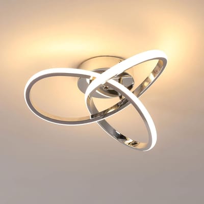 plafondlamp - 30cm - Medium - LED - 30W - 3375LM - zilveren - voor hal keuken slaapkamer eetkamer balkon - warm licht - 3000K
