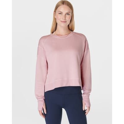 Sweaty Betty After Class Crop Sweatshirt ROZE - Maat XS