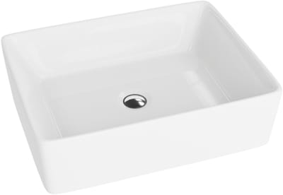 LAVITA ALEGRANZA - Opzetwastafel Rechthoek - 49cm - Wit Hoogglans - Zonder Kraangat - Keramische Waskom Set