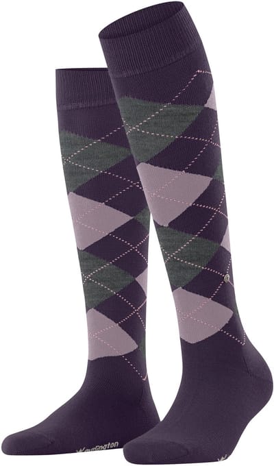 Burlington Marylebone lang gedessineerd wol kniekousen dames rood - maat 36-41