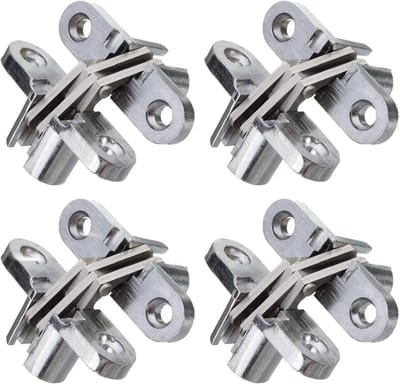 Verborgen kastscharnieren 45mm - RVS onzichtbare deurhengsels voor houten dozen en panelen, hoogte 1-3/4''