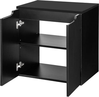 Wastafelonderkast met wastafelblad Newport 60x60x40 cm zwart [en.casa]