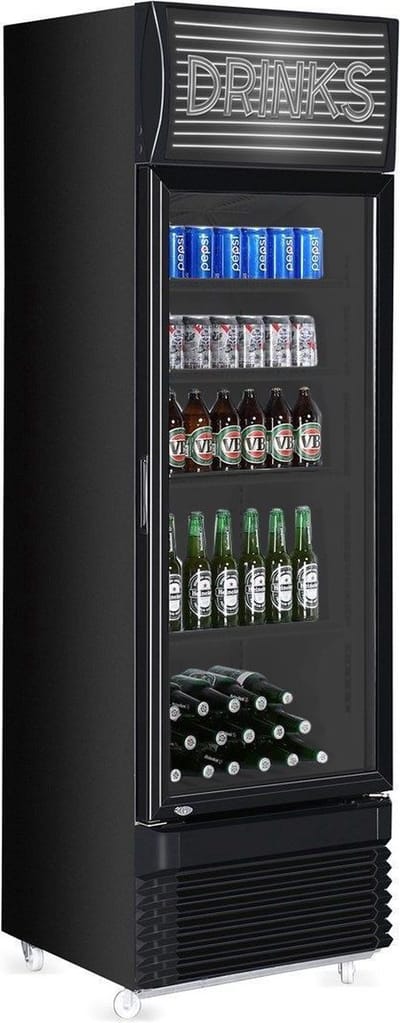 Maxxfrost Glasdeur koelkast volledig zwart | Horeca kwaliteit |