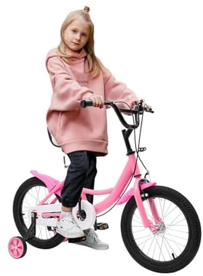 Kinderfiets 16 inch voor 2-14 jaar met verstelbare hoogte en afneembare steunwielen