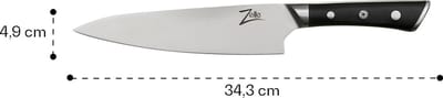 Zelite Damastmes set, Scherp keukenmes & etui, 20,3 cm Japans mes voor thuis & horeca, Profi Santoku mes scherp, Damast koksmes, Damastmes met leren etui en pakkahoutgreep