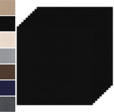 Zelfklevende Tapijttegels 30 x 30 cm - Set van 10 - 9 m² Duurzame Vloerbedekking voor Thuis, Kantoor en Commercieel Gebruik in Zwart