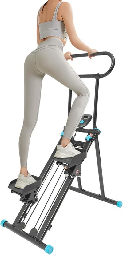 Verticale Climber - Trapstepper Cardio - Full Body Workout - Geluidsarme Wielen - Max 136 kg - Zwart