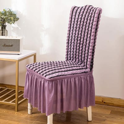Housses de Chaise pour Chaises de Salle à Manger avec Jupe, Housse de Protection Amovible Lavable Convient pour les Banquets de Famille et les Mariages UNIVERSAL SIZE gray
