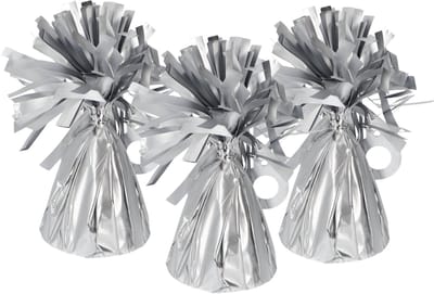 Folat Ballon gewichtjes - 3x - mat zilver - 170 gram - helium ballontrosjes