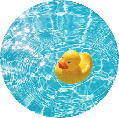 WC mat rond 70x70 cm - Antislip - Badeend - Dobberen - Blauw - Toiletmat - Vloermat - Douchemat - Toilet tapijt - Toiletmatten
