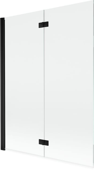 Mexen Mist badwand 2-vleugelig links 130 x 150 , transparant, zwart - 8A9-130-002-70-00-L