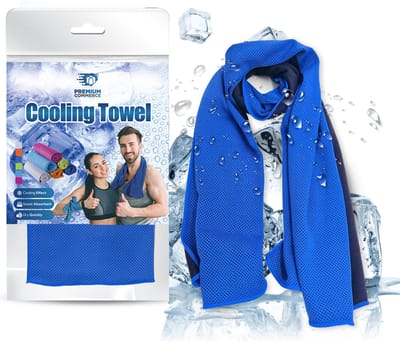 Premium Commerce® - Verkoelende Handdoek - Koel - Cooling Towel - Microvezel - Fitness - Ice Towel - ijshanddoek - Blauw - 2 stuks