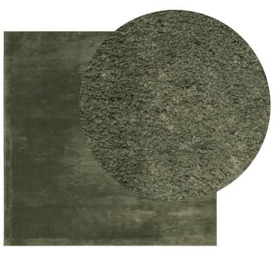 vidaXL - Vloerkleed - HUARTE - laagpolig - zacht - wasbaar - 160x160 - cm - bosgroen