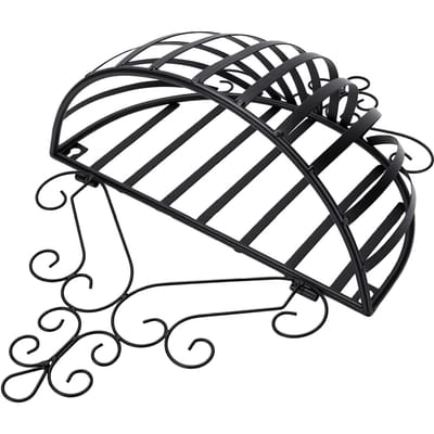 Panier à Fleurs Mural en Fer Décoratif Gain de Place Paniers Suspendus Vintage en Fer pour l'Extérieur noir