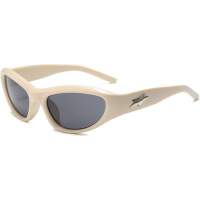 Buitenaardse Kattenogen Coole Ster Zonnebril Damesmode Straatfotografie Cyberpunk Futuristisch Zonnebril 7758 beige