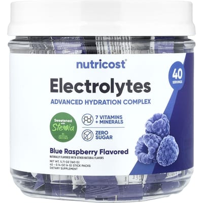 Électrolyte, Complexe d'hydratation avancée, Framboise bleue, 40 sachets sticks, 4G (0.14Oz) Chaque