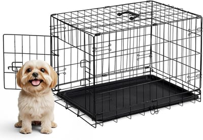 Honden Bench - Huisdier Kennel - Veilig Trainen - Verwijderbare Bakplaat - 30 Inch - Zwart