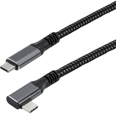 Maxtrack C531-2WL USB-kabel USB 3.2 Gen2 USB-C stekker 2 m Zwart Stekker past op beide manieren, Vergulde steekcontacten, 90° haaks naar links