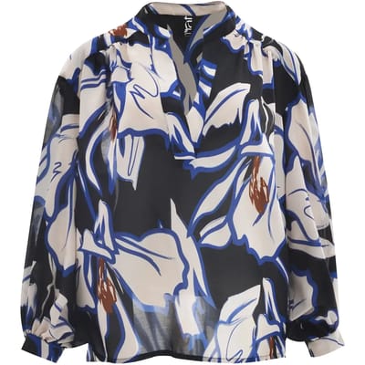 Abstrakte Bloes met Lange Mouwen voor Dames Mat Fashion