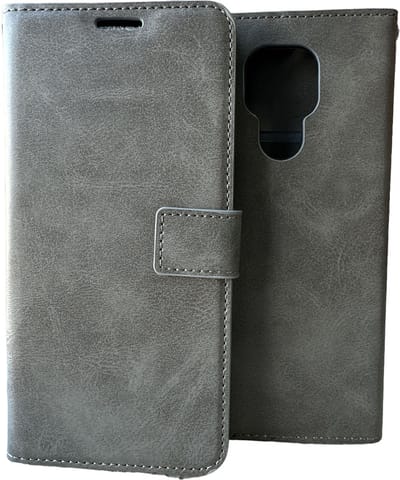 Portemonnee Book Case Hoesje Geschikt voor: Motorola Moto E7 grijs