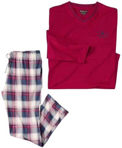 ATLAS FOR MEN - Katoenen pyjama met ruitjes - Heren - Verkrijgbaar in grote maten - 5XL