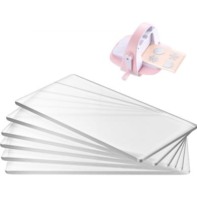 VEVOR Snijmatten, Set van 6, 170x80x2,5 mm, Polycarbonaat Snijmatten, Compatibel met De Vevor Stans- en Embossingmachine Km-1830, voor Scrapbooking en Kaarten Maken, Transparant