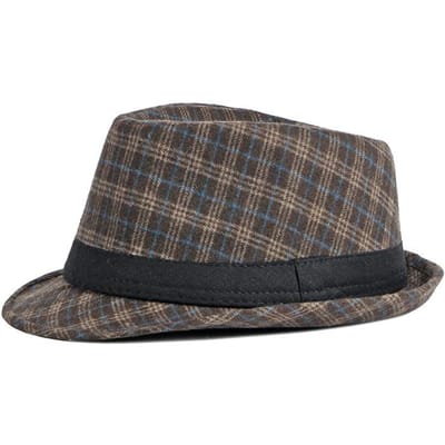 Nouveau Chapeau de Jazz en Laine pour le Printemps, l'Automne et l'Hiver pour Hommes, Performances Culturelles Britanniques, Haut-de-Forme à Carreaux Joker Épaissi pour Femmes. black