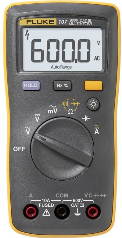 Fluke 107/EUR Multimeter Digitaal CAT IV 600 V Weergave (counts): 6000