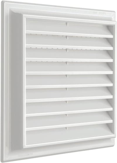 Ventilatierooster Kunststof - Rooster Afzuiging - Ventilatie Ruimtes - Met Insectengaas - 189 x 189 mm - Wit