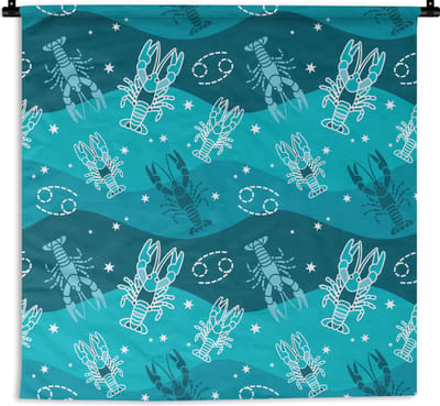 Wandkleed - Wanddoek - Zodiac - Kreeft - Design - 180x180 cm - Wandtapijt
