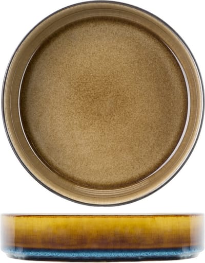 Cosy & Trendy Diep Bord Quintana Amber – Ø 20 cm – Bevat 1 diep bord – Amberkleurig aardewerk met unieke textuur – Vaatwasser- en Magnetronbestendig – Stapelbaar
