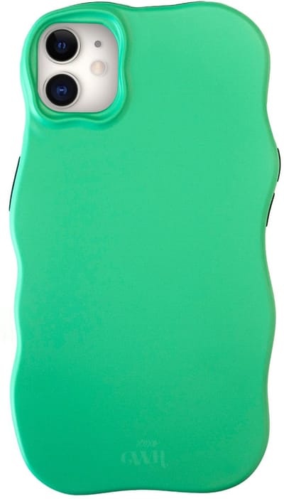 xoxo Wildhearts Wavy Case Green telefoonhoesje - Geschikt voor iPhone 11 - Golvend hoesje met dubbele beschermlaag - Matte afwerking - Silicone case met golven - Vlekbestendig - Groen