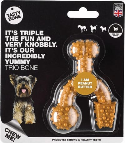 TastyBone - Toy - Trio Bone Peanut Butter - Hond - Kauwspeelgoed - Vegan - Kluif - Nylabone