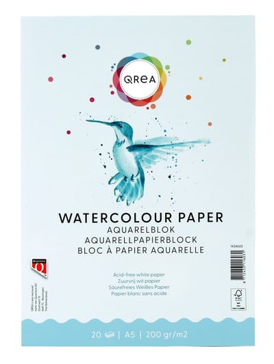 Aquarelblok qrea a5 20vel 200gr gelijmd | 5 stuks