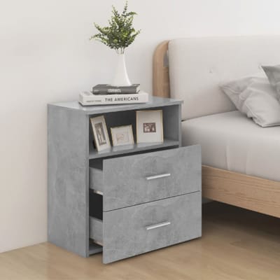 vidaXL - Nachtkastje - 50x32x60 - cm - betongrijs