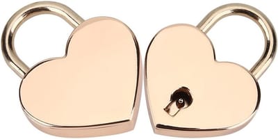 Mini Hartsloten Set - 2 Stuks Gouden Hangsloten met Sleutel voor Bagage, Dagboek en Valentijnsdag