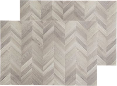 Secret de Gourmet tafel placemat - Set van 4x stuks - hout print hongaarse punt - PVC - 45 x 30 cm - Onderleggers