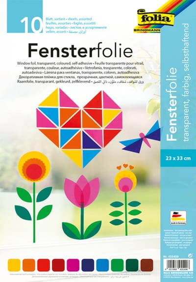 Raamfolie folia 23x33cm 10 vel 10 kleuren | 5 stuks