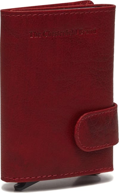 The Chesterfield Brand Leren Kaarthoes Portland Card Holder Red Rood